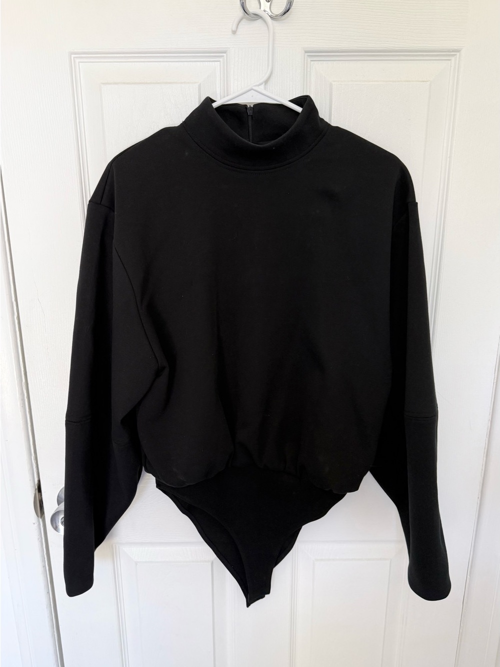 Zara Black Mock Neck Bodysuit Sweatshirt